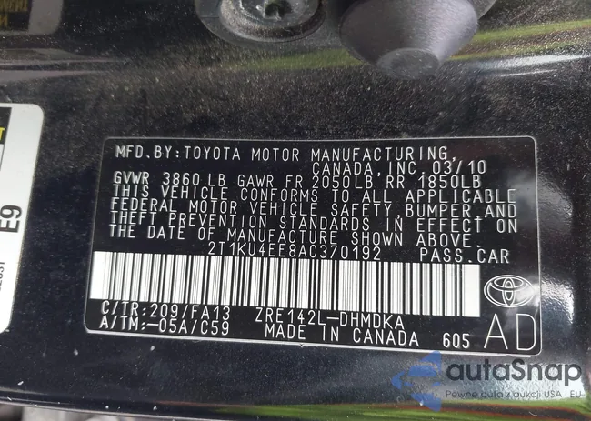 2T1KU4EE8AC370192: 43340844