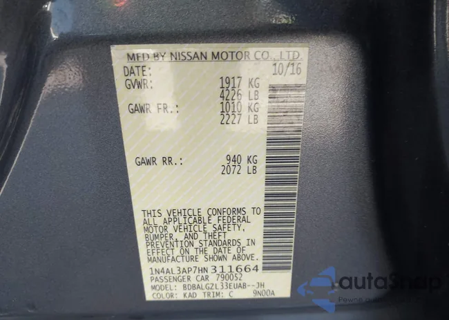 1N4AL3AP7HN311664: 43340843