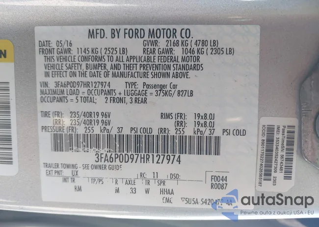 3FA6P0D97HR127974: 43340850