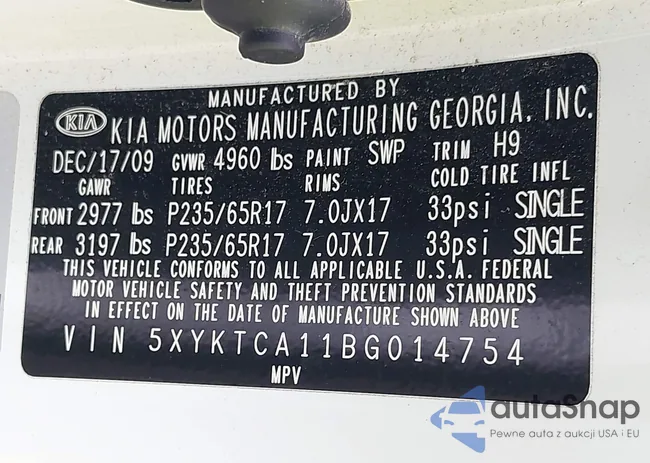 5XYKTCA11BG014754: 43340878