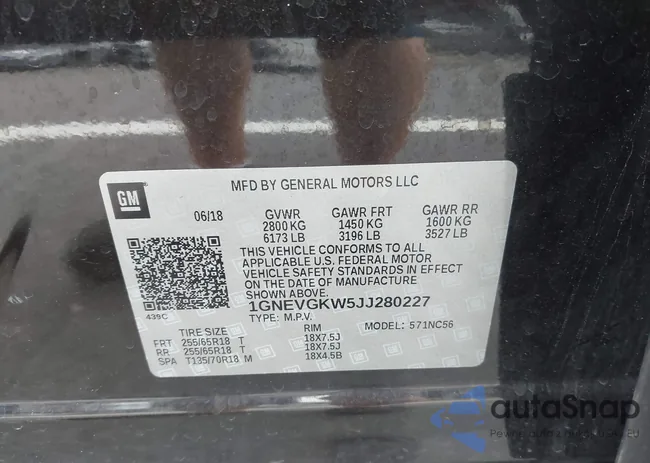 1GNEVGKW5JJ280227: 43340882