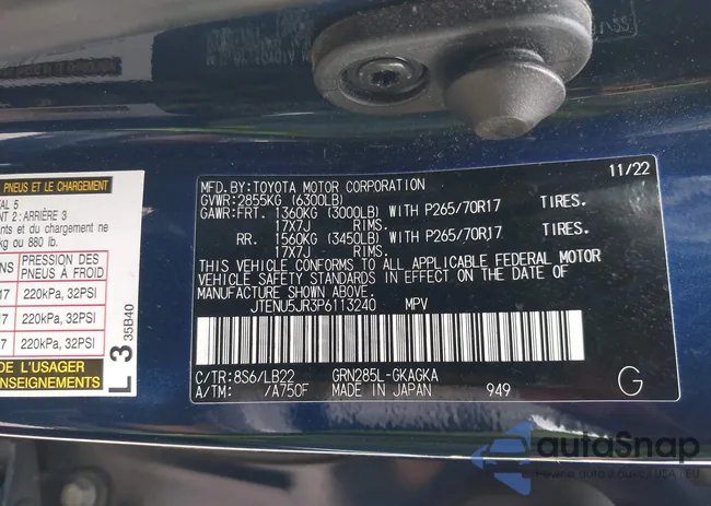 JTENU5JR3P6113240: 43340983