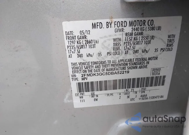 2FMDK3GC5DBA52219: 43341064