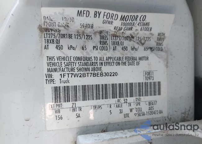 1FT7W2BT7BEB30220: 43341113