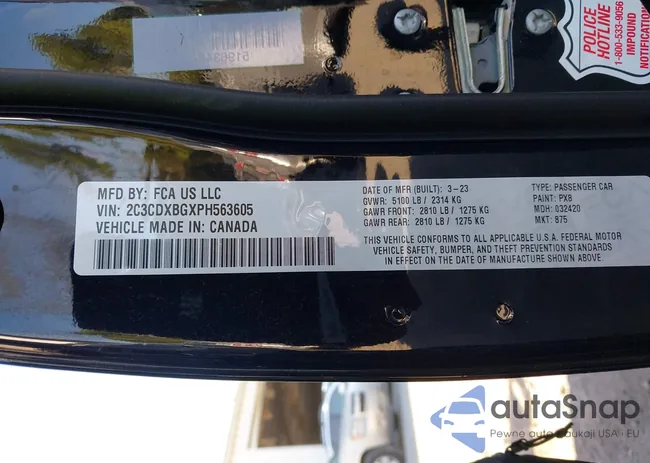 2C3CDXBGXPH563605: 43341132