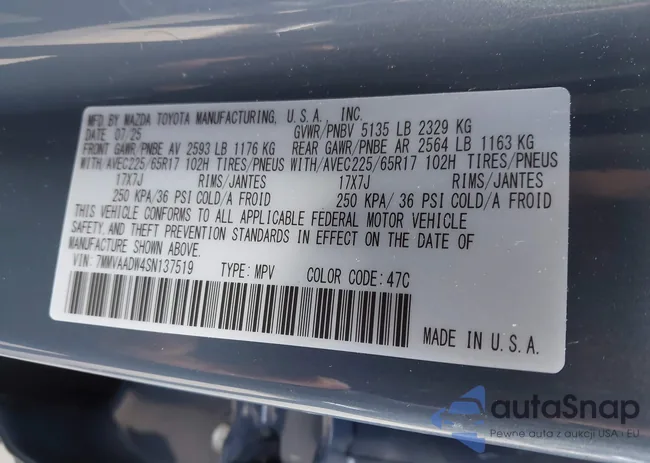 7MMVAADW4SN137519: 43341186