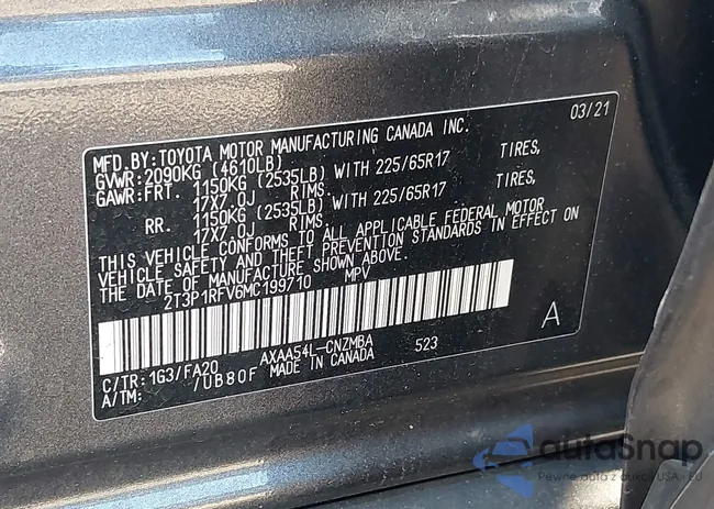 2T3P1RFV6MC199710: 43341205