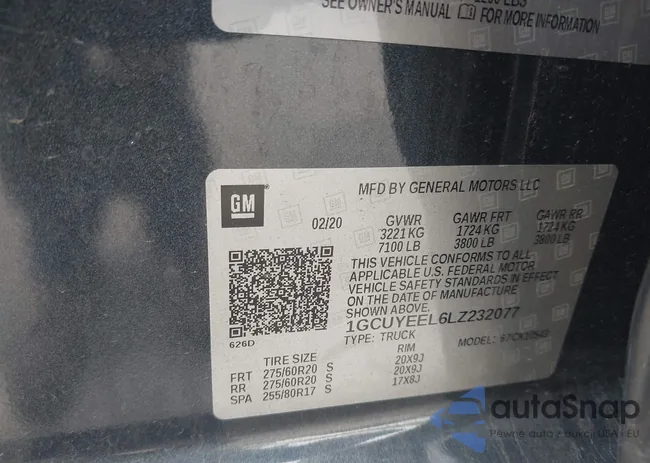 1GCUYEEL6LZ232077: 43341253