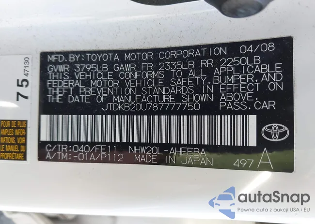 JTDKB20U787777750: 43340337