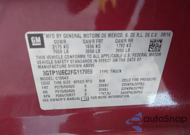 3GTP1UEC2FG117959: 43340365