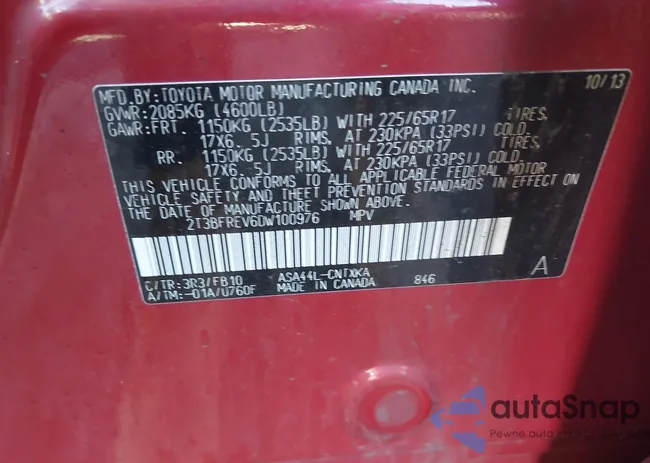 2T3BFREV6DW100976: 43340440