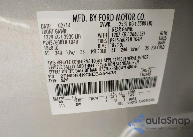 2FMDK4KC8EBA54433: 43340597