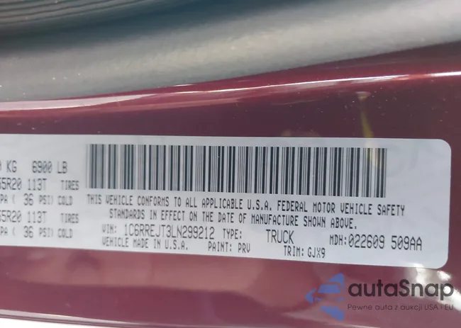 1C6RREJT3LN299212: 43341799