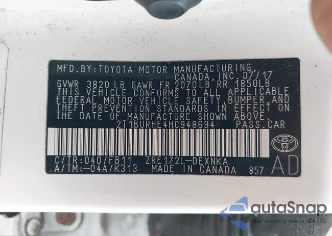 2T1BURHE4HC948694: 43341897