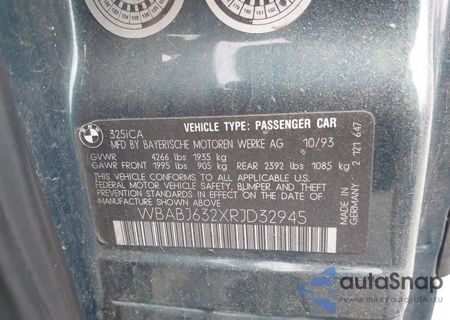 WBABJ632XRJD32945: 43341940