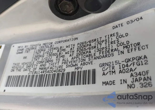 JTEBU14R540040829: 43341962