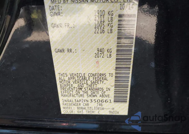 1N4AL3AP2FN350661: 43341973