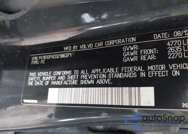 YV1612FH2D2186371: 43341986