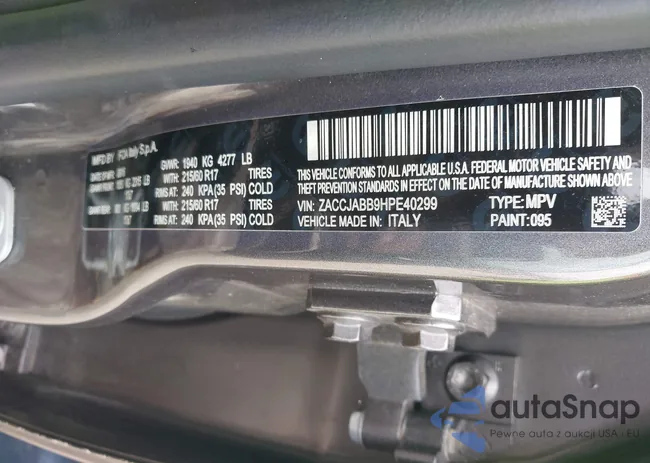 ZACCJABB9HPE40299: 43342002