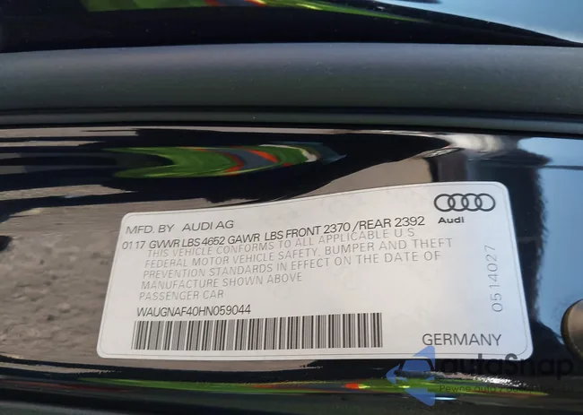 WAUGNAF40HN059044: 43342040