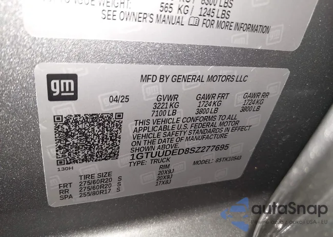 1GTUUDED8SZ277695: 43342044