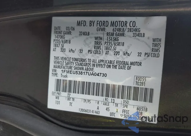 1FMEU53817UA04730: 43342050