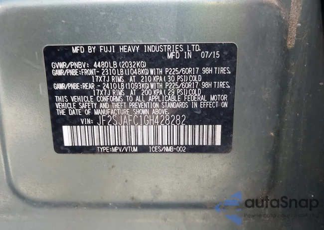 JF2SJAFC1GH428282: 43342058