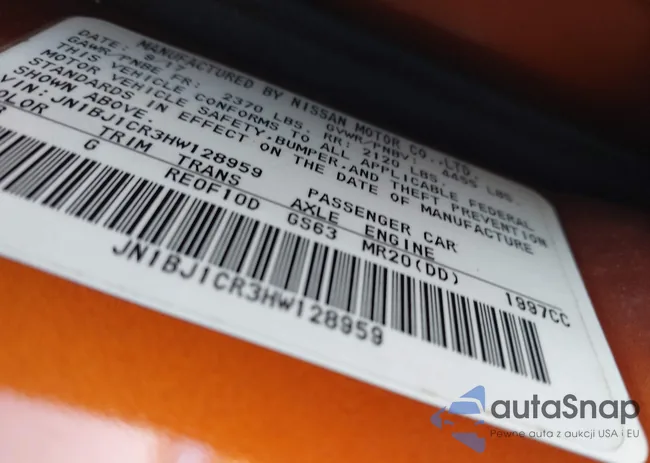 JN1BJ1CR3HW128959: 43342108