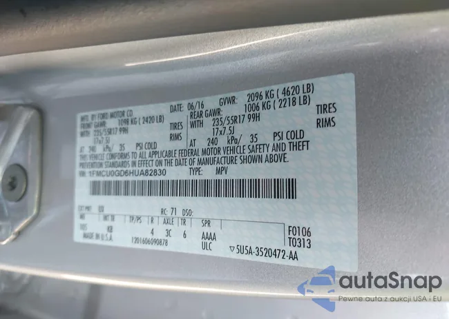 1FMCU0GD6HUA82830: 43342126