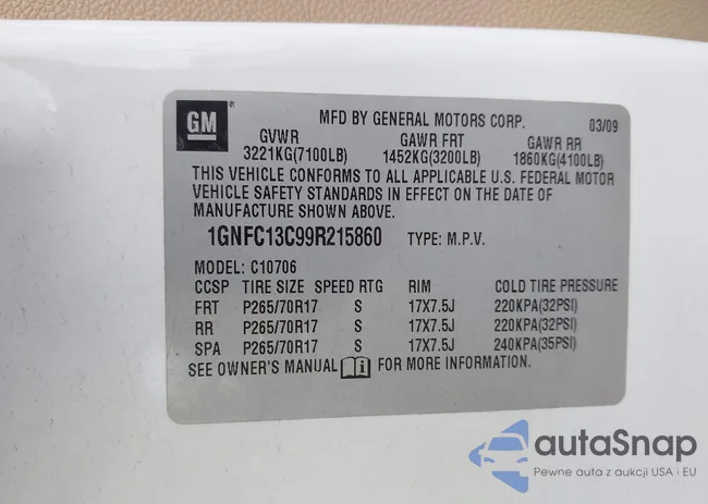 1GNFC13C99R215860: 43342145