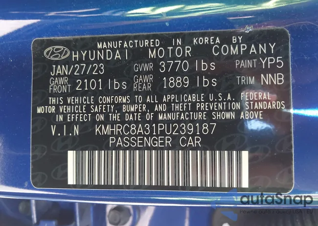 KMHRC8A31PU239187: 43342206