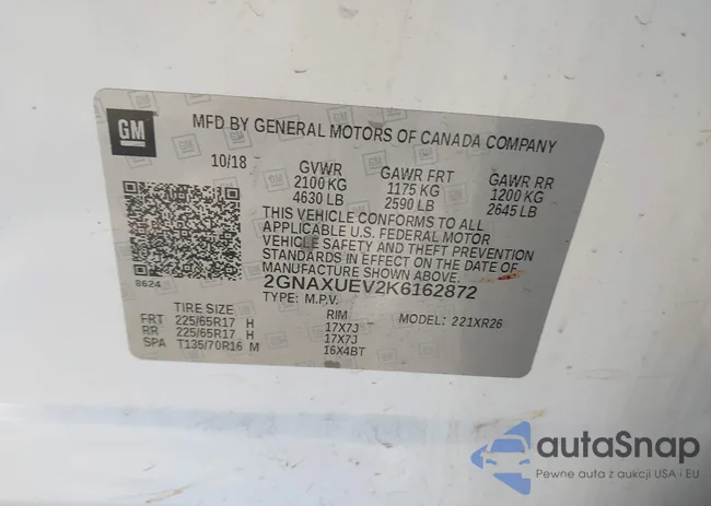 2GNAXUEV2K6162872: 43341567