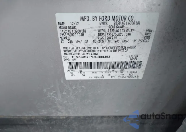 1FM5K8GT7DGB88393: 43341596