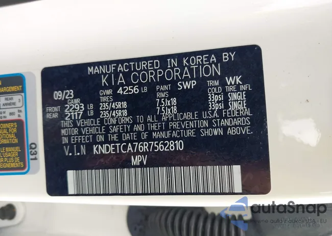 KNDETCA76R7562810: 43341663