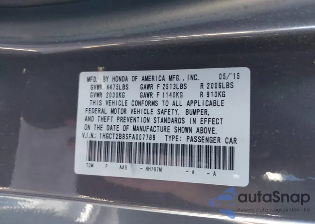 1HGCT2B85FA007789: 43342861