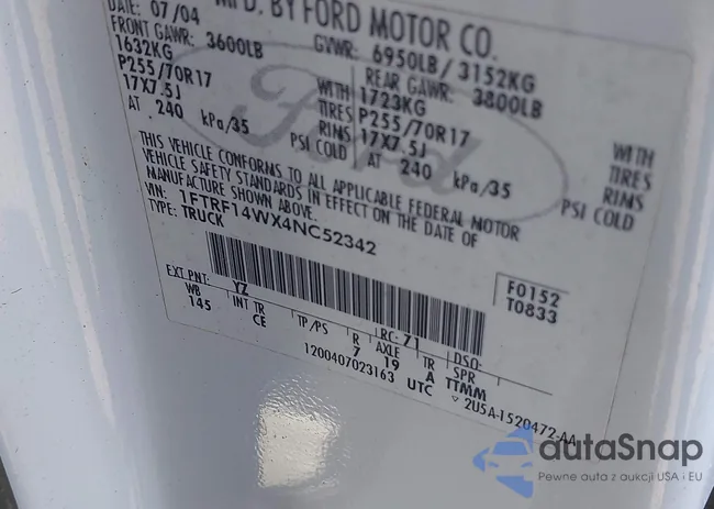 1FTRF14WX4NC52342: 43342875