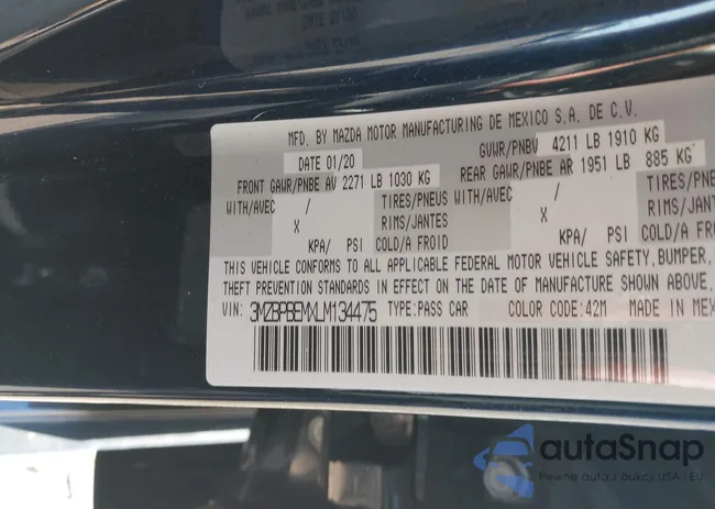 3MZBPBEMXLM134475: 43342900