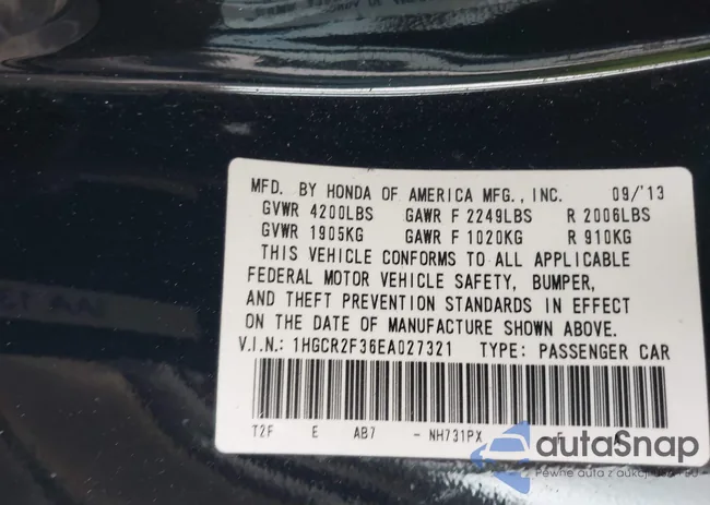 1HGCR2F36EA027321: 43342926