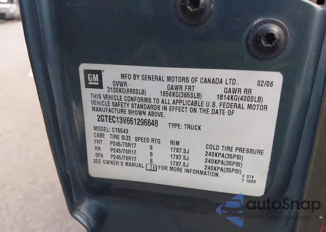 2GTEC13V661296648: 43343016