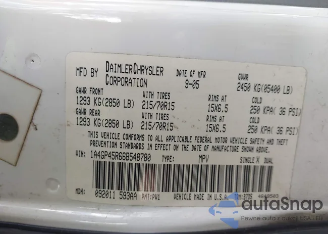 1A4GP45R66B548780: 43343107