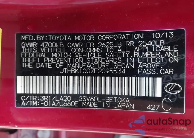 JTHBK1GG7E2095534: 43343108