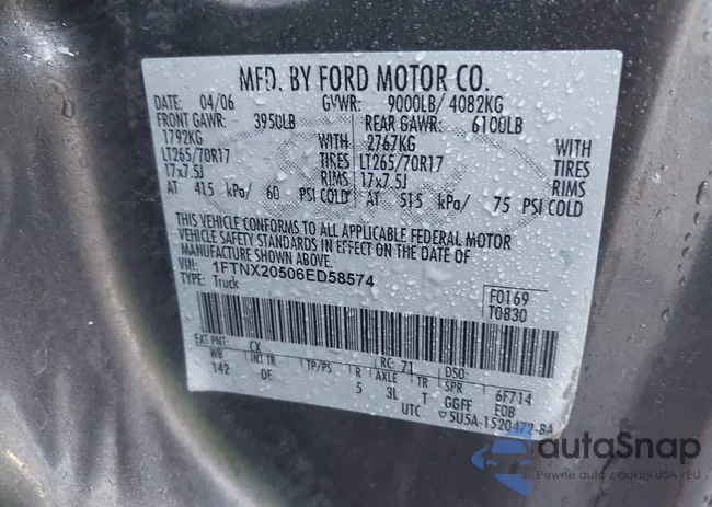 1FTNX20506ED58574: 43343111