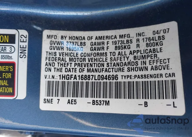 1HGFA16887L094696: 43343119