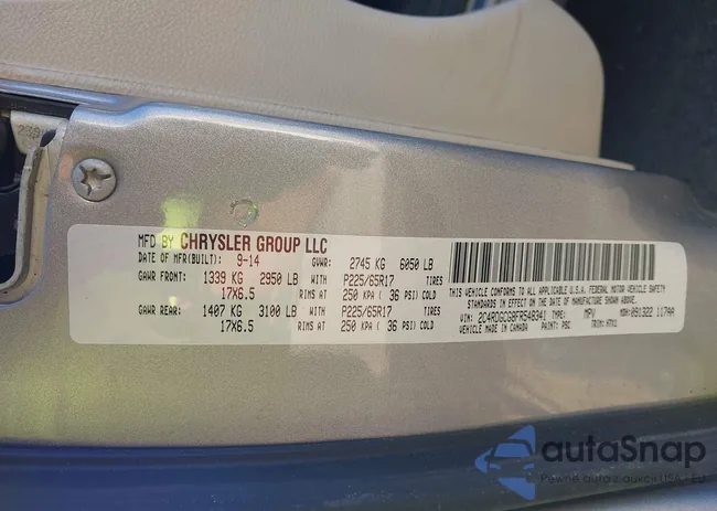 2C4RDGCG8FR548341: 43343150