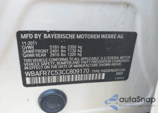 WBAFR7C53CC809170: 43343221