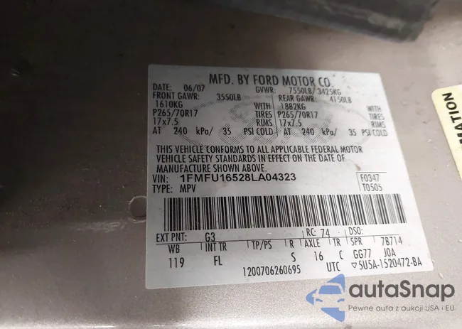 1FMFU16528LA04323: 43342387