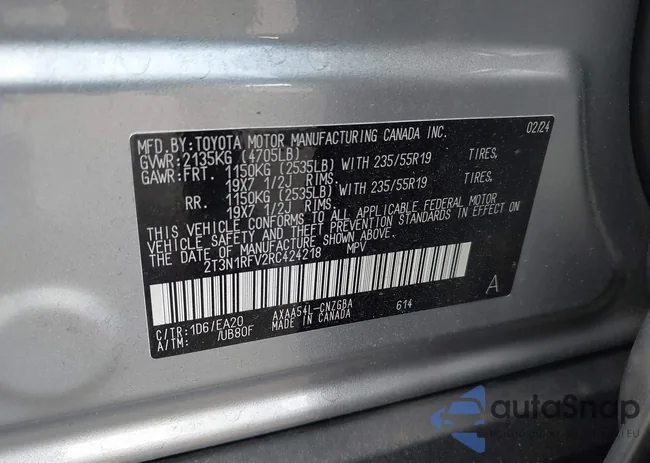 2T3N1RFV2RC424218: 43342547