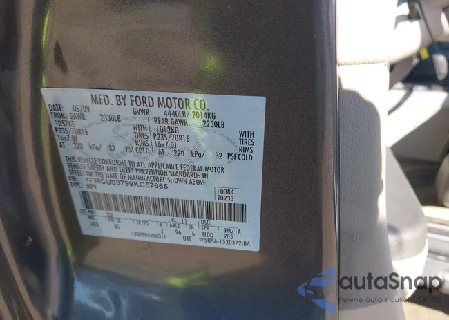 1FMCU03799KC57665: 43342568