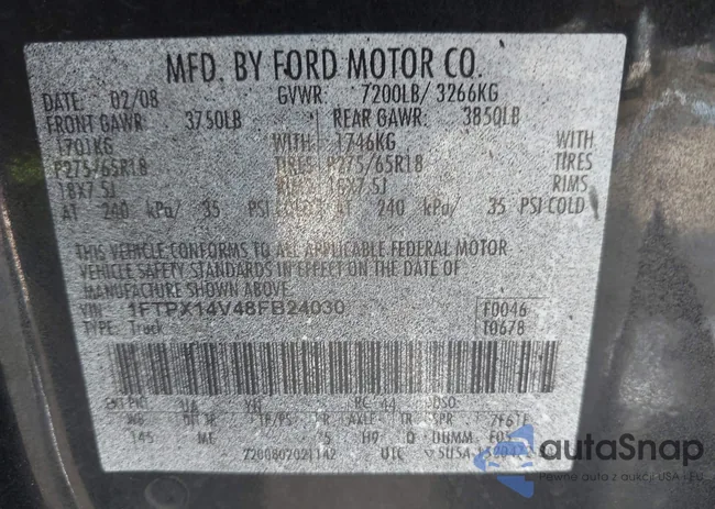 1FTPX14V48FB24030: 43342571