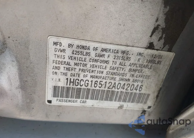 1HGCG16512A042046: 43343715